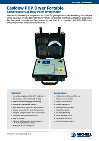Thumbnail of document Data Sheet - EA-PDP Easidew PDP Dryer Portable